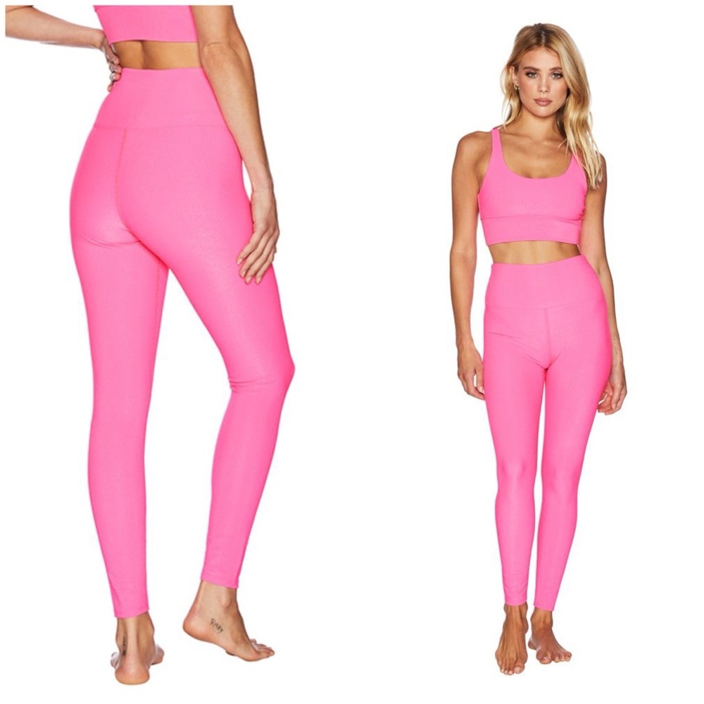 Beach riot Ayla ribbed high rise leggings pink XS NWT